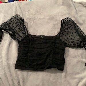 Mesh shirt with hearts